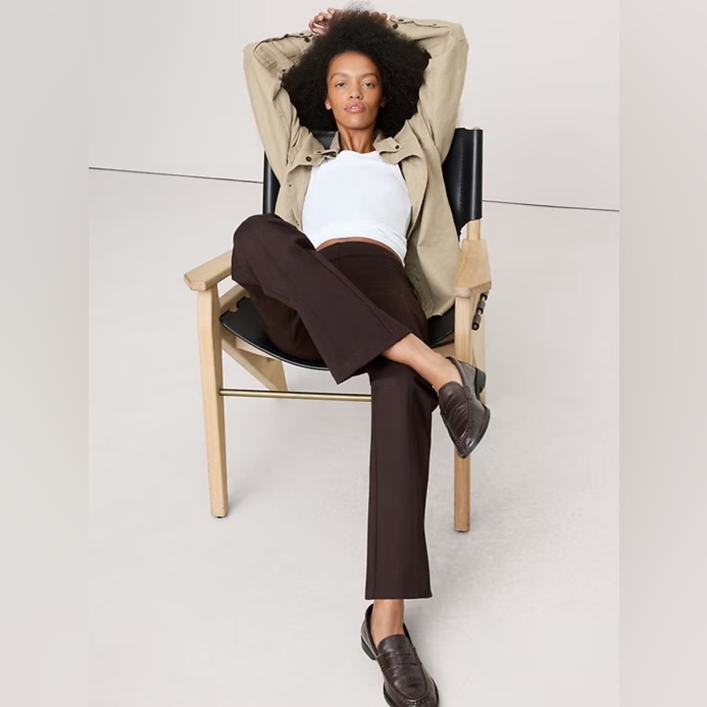 NWT! Banana Republic Brown Straight Everywhere Ponte Pant 445853 - Picture 3 of 5